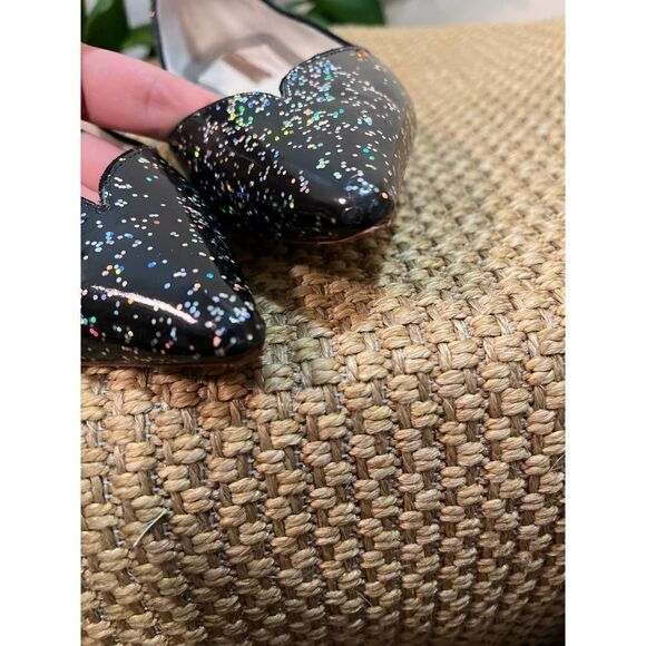 Sophia Webster Black Glitter Pointed Toe Flats Sz. 37 (US 6.5) - Picture 3 of 8